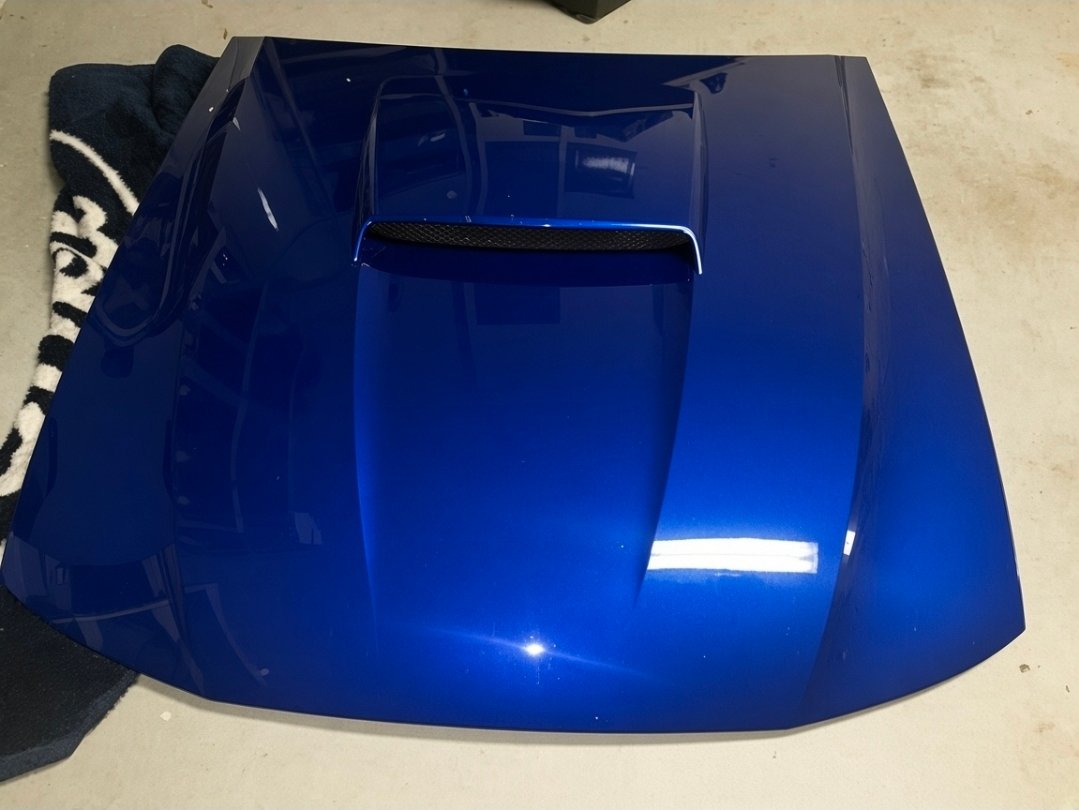 2003–2004 Ford Mustang GT Sonic Blue Hood with Factory-Style Scoop
